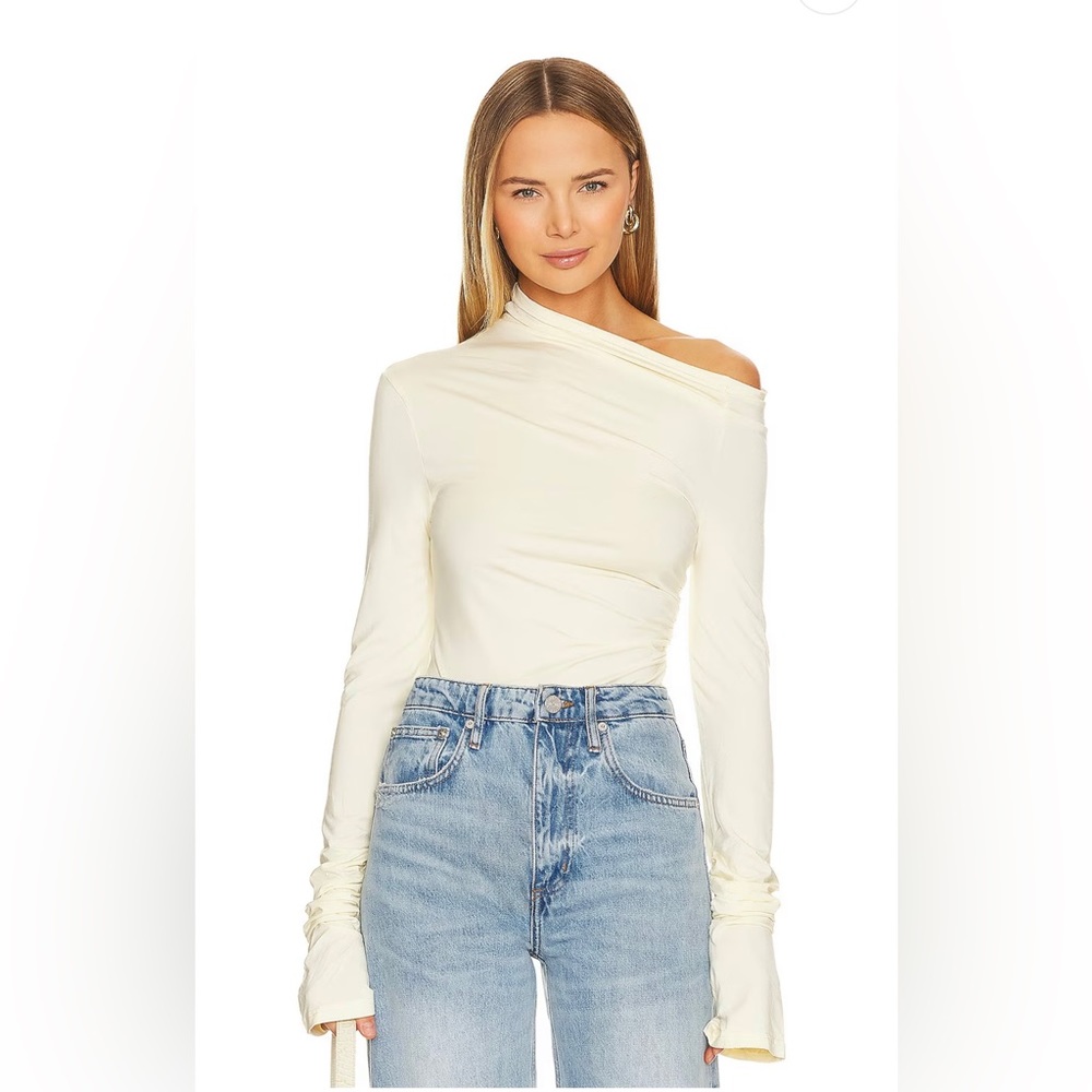 Revolve SNDYS Nyah Bodysuit in Cream Size S